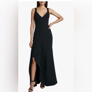 BCBGMAXAZRIA Women's Floor Length Evening Gown with Side Slit MU07D27 NWT